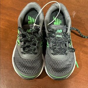 New Balance Kids' Charcoal and Lime Sneakers